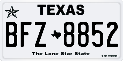 TX license plate BFZ8852
