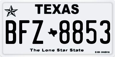 TX license plate BFZ8853