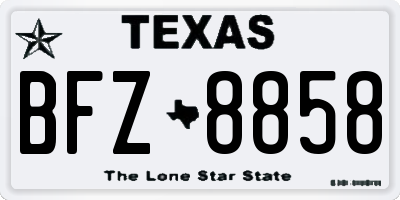 TX license plate BFZ8858