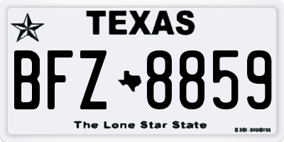 TX license plate BFZ8859