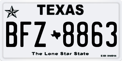 TX license plate BFZ8863