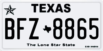 TX license plate BFZ8865