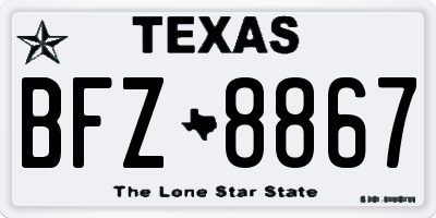 TX license plate BFZ8867