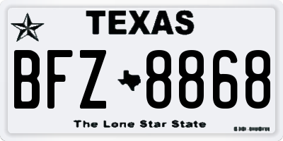 TX license plate BFZ8868