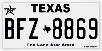TX license plate BFZ8869