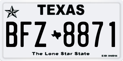 TX license plate BFZ8871