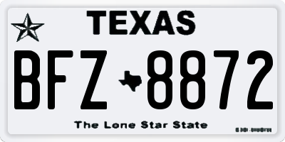 TX license plate BFZ8872