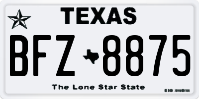 TX license plate BFZ8875