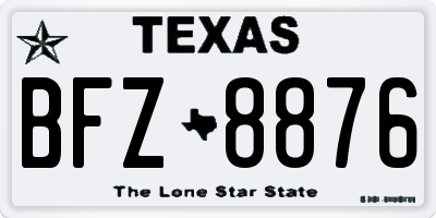 TX license plate BFZ8876