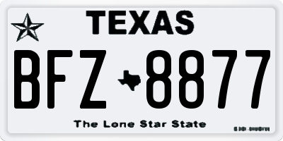 TX license plate BFZ8877