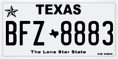TX license plate BFZ8883