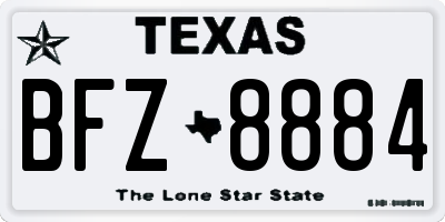 TX license plate BFZ8884