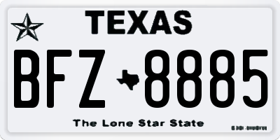 TX license plate BFZ8885