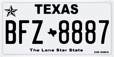 TX license plate BFZ8887