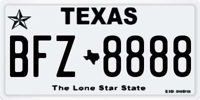 TX license plate BFZ8888
