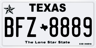 TX license plate BFZ8889