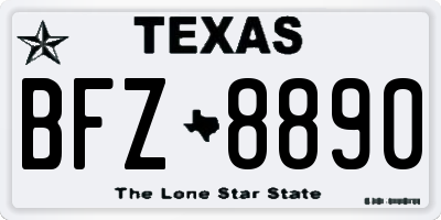 TX license plate BFZ8890