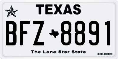 TX license plate BFZ8891