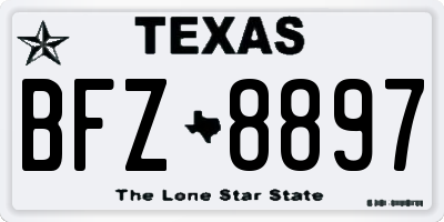 TX license plate BFZ8897