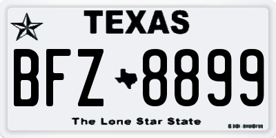 TX license plate BFZ8899