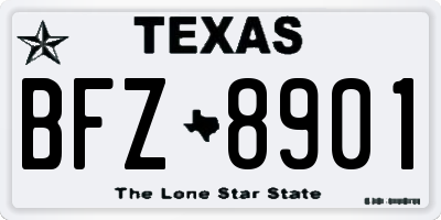 TX license plate BFZ8901