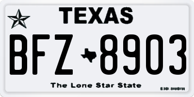 TX license plate BFZ8903