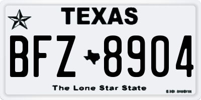 TX license plate BFZ8904