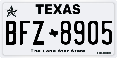 TX license plate BFZ8905