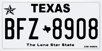 TX license plate BFZ8908