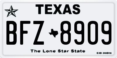 TX license plate BFZ8909