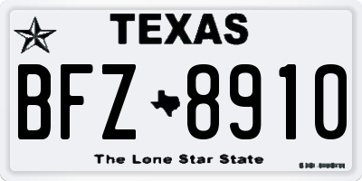 TX license plate BFZ8910