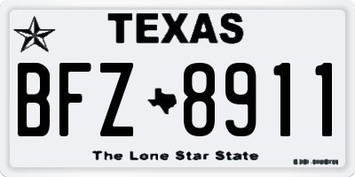 TX license plate BFZ8911