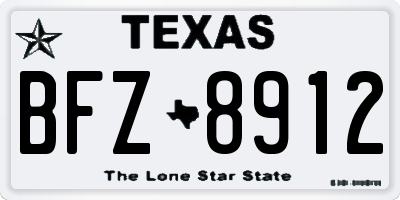TX license plate BFZ8912