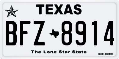 TX license plate BFZ8914