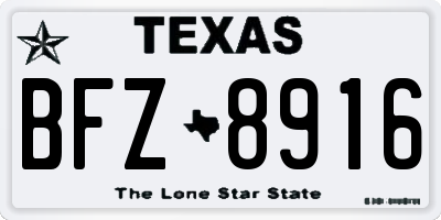 TX license plate BFZ8916