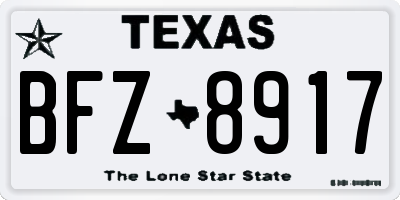 TX license plate BFZ8917