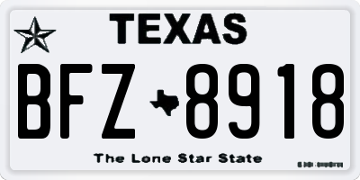 TX license plate BFZ8918