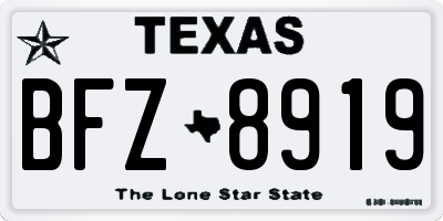 TX license plate BFZ8919