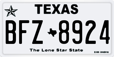 TX license plate BFZ8924