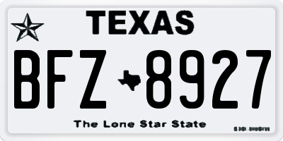 TX license plate BFZ8927