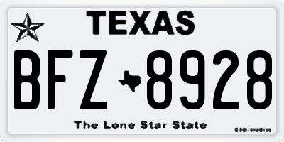 TX license plate BFZ8928