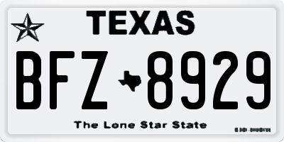 TX license plate BFZ8929