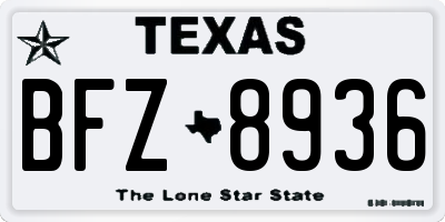 TX license plate BFZ8936