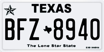 TX license plate BFZ8940