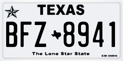 TX license plate BFZ8941