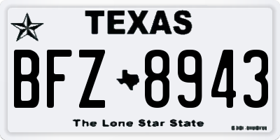 TX license plate BFZ8943