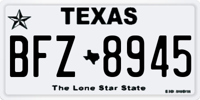TX license plate BFZ8945