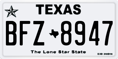 TX license plate BFZ8947