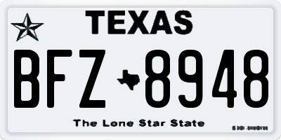 TX license plate BFZ8948