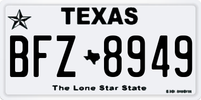 TX license plate BFZ8949